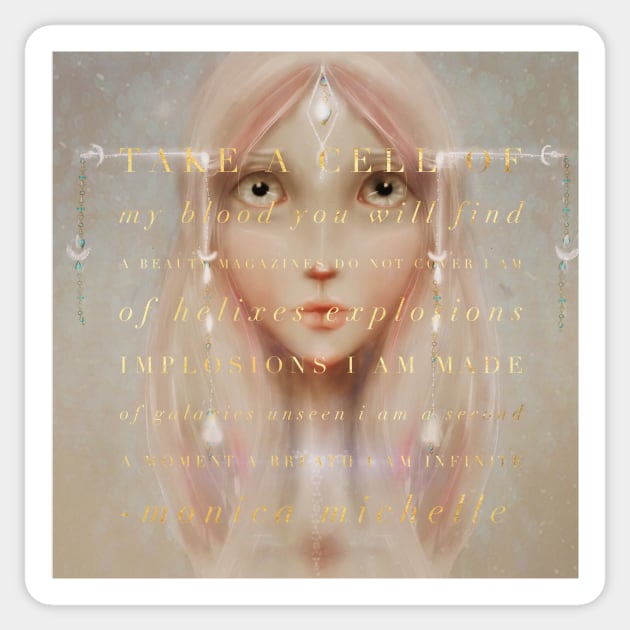 Gold Foil Overlay Word Art Pastel Hair Elf Illustration Sticker by penandbea